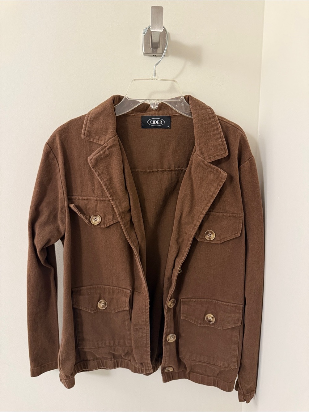 Cider Women's Chestnut Brown Button-Up Blazer Jacket